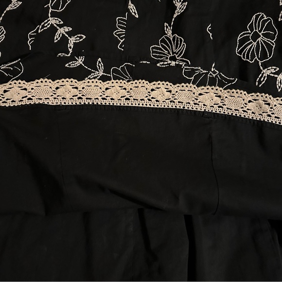 WHBM Black Floral Embroidered Strapless Dress - Picture 8 of 12